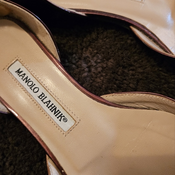 Manolo Blahnik Wine colored Patent Leather Soussa d'Orsay Flats Size 36/5.5 - Picture 5 of 10